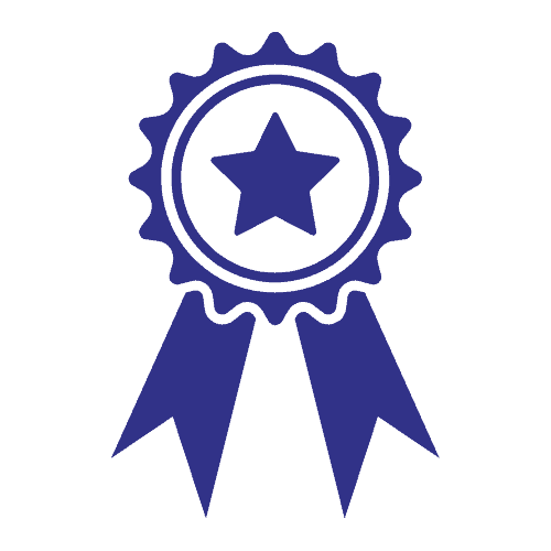 A blue ribbon icon